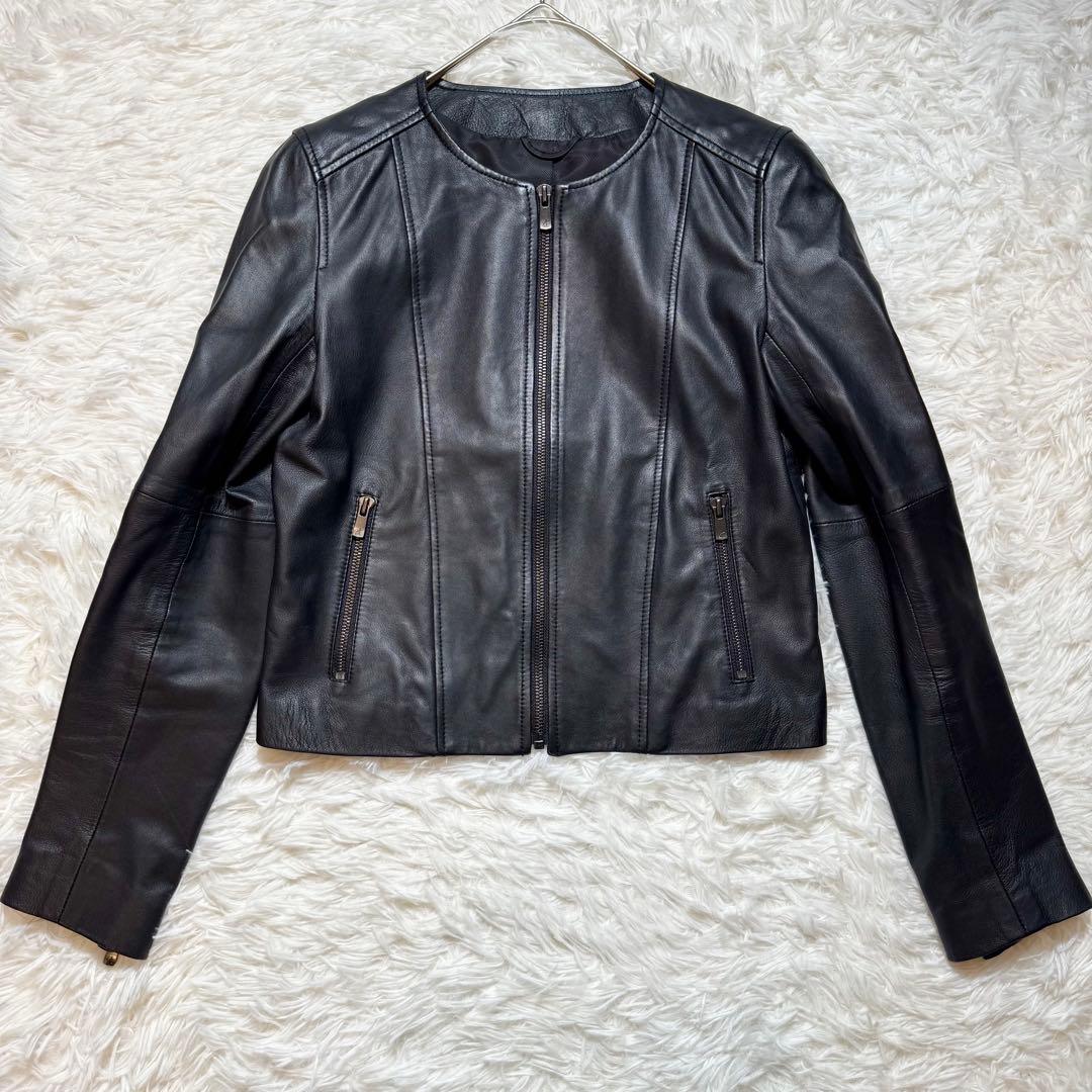 nananabo様未使用級 ANAYI アナイ ラムレザー ノーカラージャケット