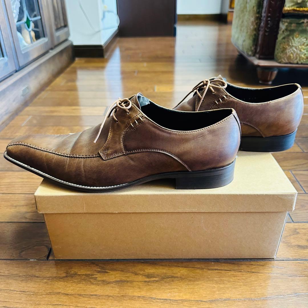 【美品/26.5cm】 キャサリンハムネットロンドン 革靴 ブラウン 茶