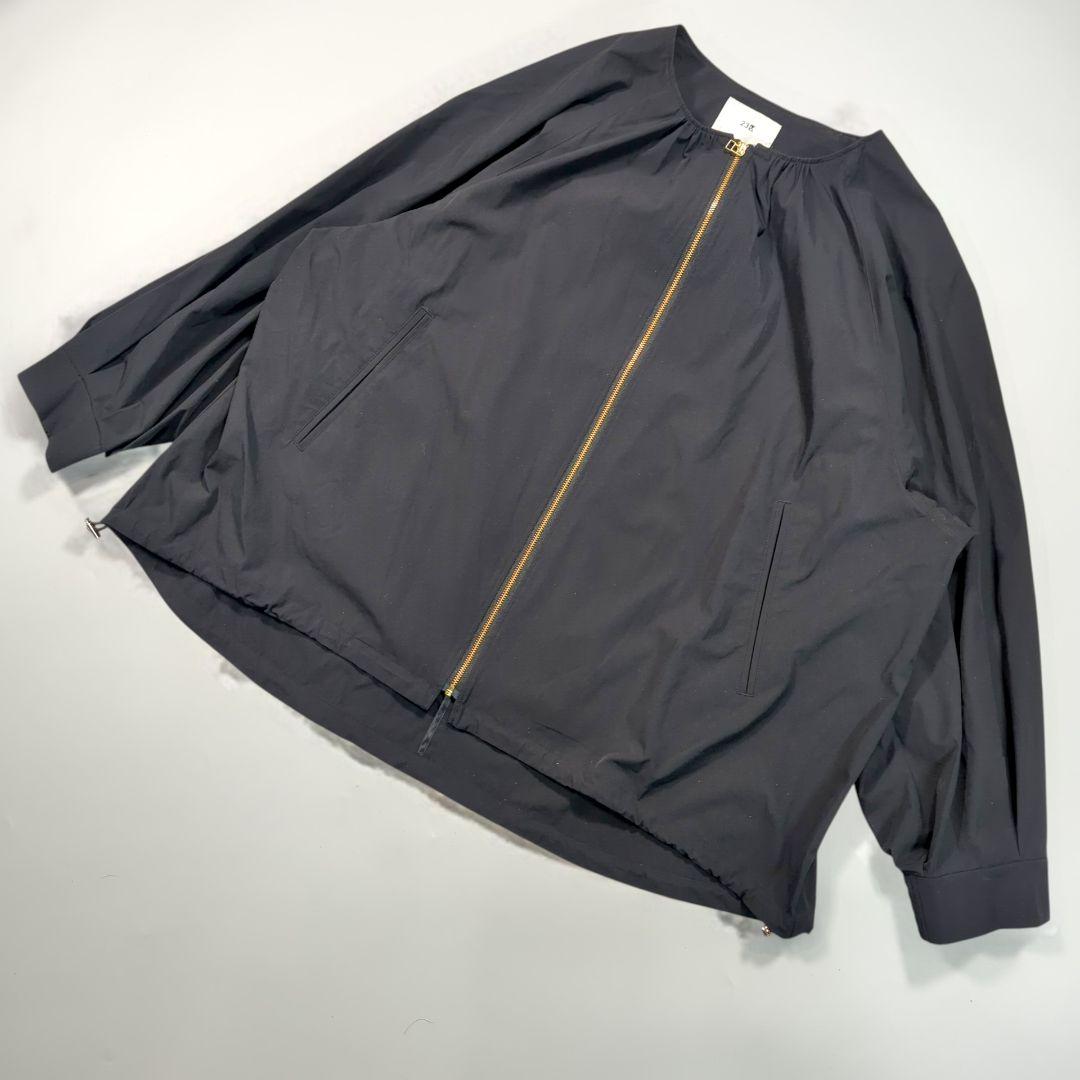 23区 23SS ４６ ナイロンジャケット　ストレッチ ノーカラー ブルゾン　黒