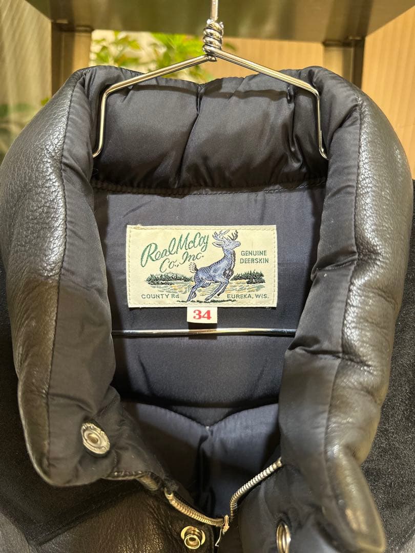 【希少サイズ】REAL McCOY DOWN VEST / DEERSKIN