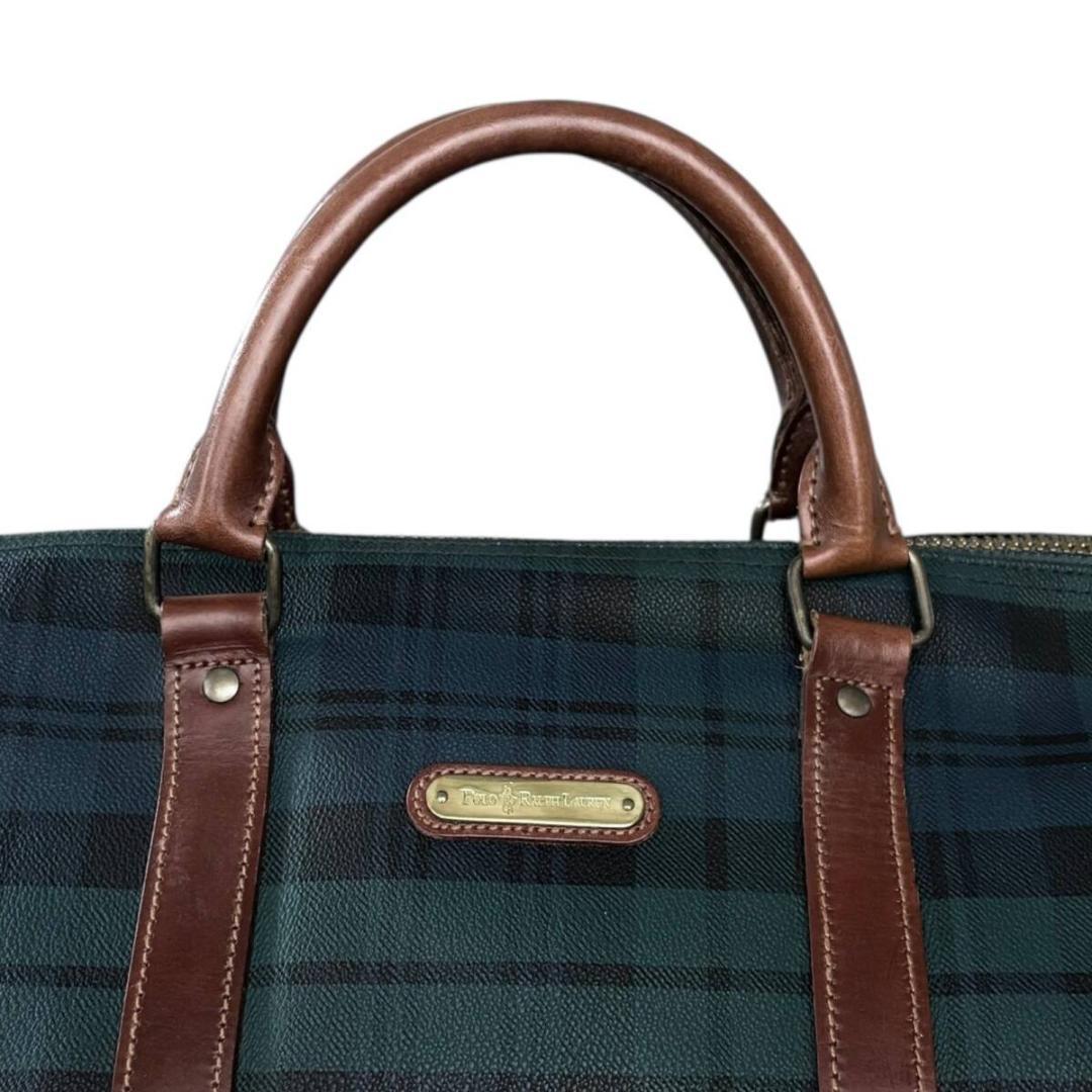 美品 ポロ ラルフローレン ボストンバッグ 特大 大容量 ブラックウォッチ