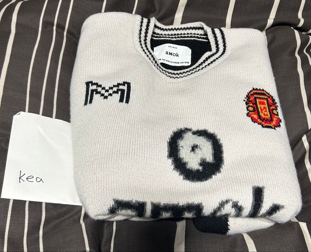 amok /アモク/別注GAME KNIT/カラーwhite