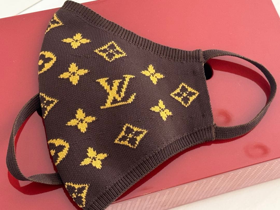 LOUIS VUITTON ルイヴィトン　ニットマスク ブラウン/イエロー