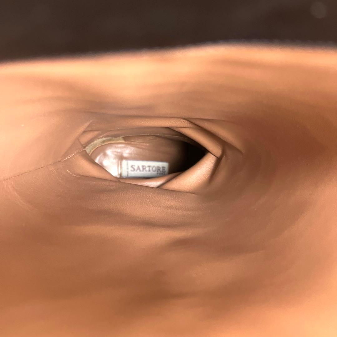 38 SARTORE ロングブーツ　黒　ジョッキーブーツ　レザー　24.5