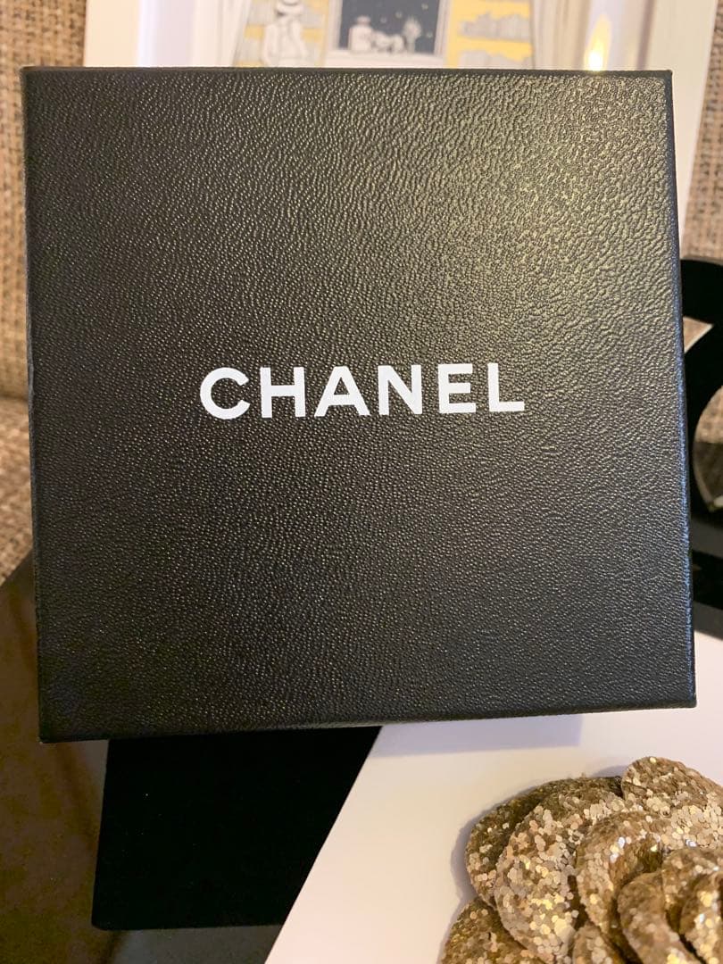 美品 CHANEL バングル ココマーク ラインストーン レジン ブラック 黒