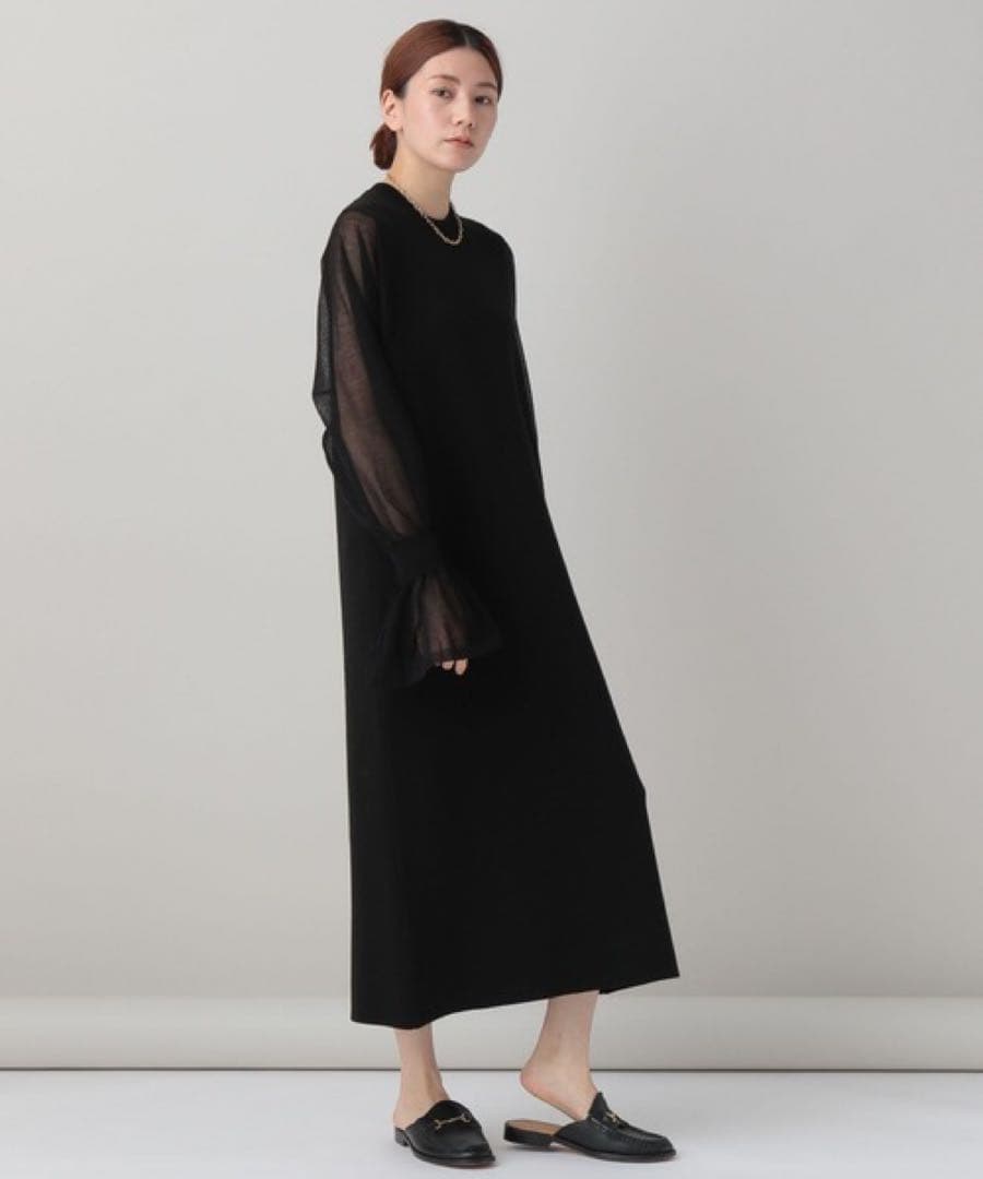 Curensology ランタンスリーブニットワンピース