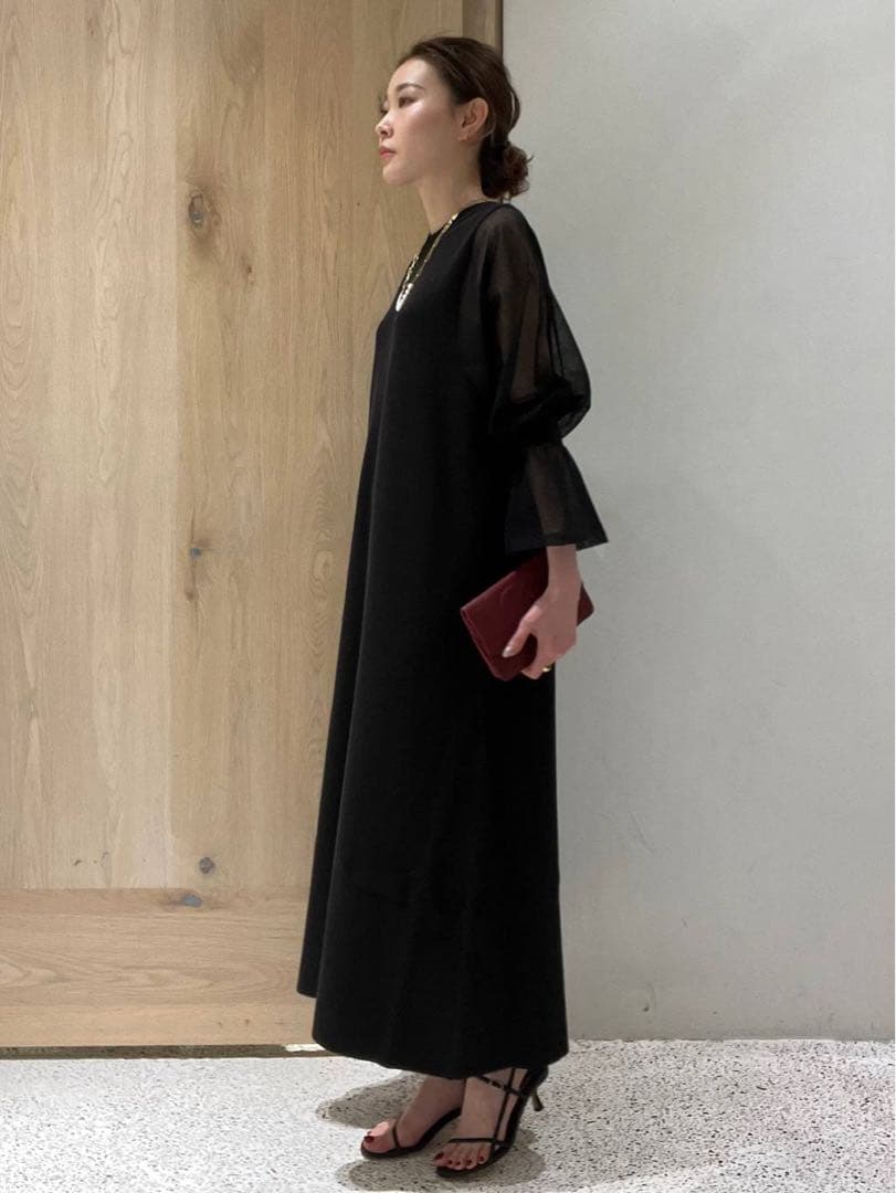 Curensology ランタンスリーブニットワンピース