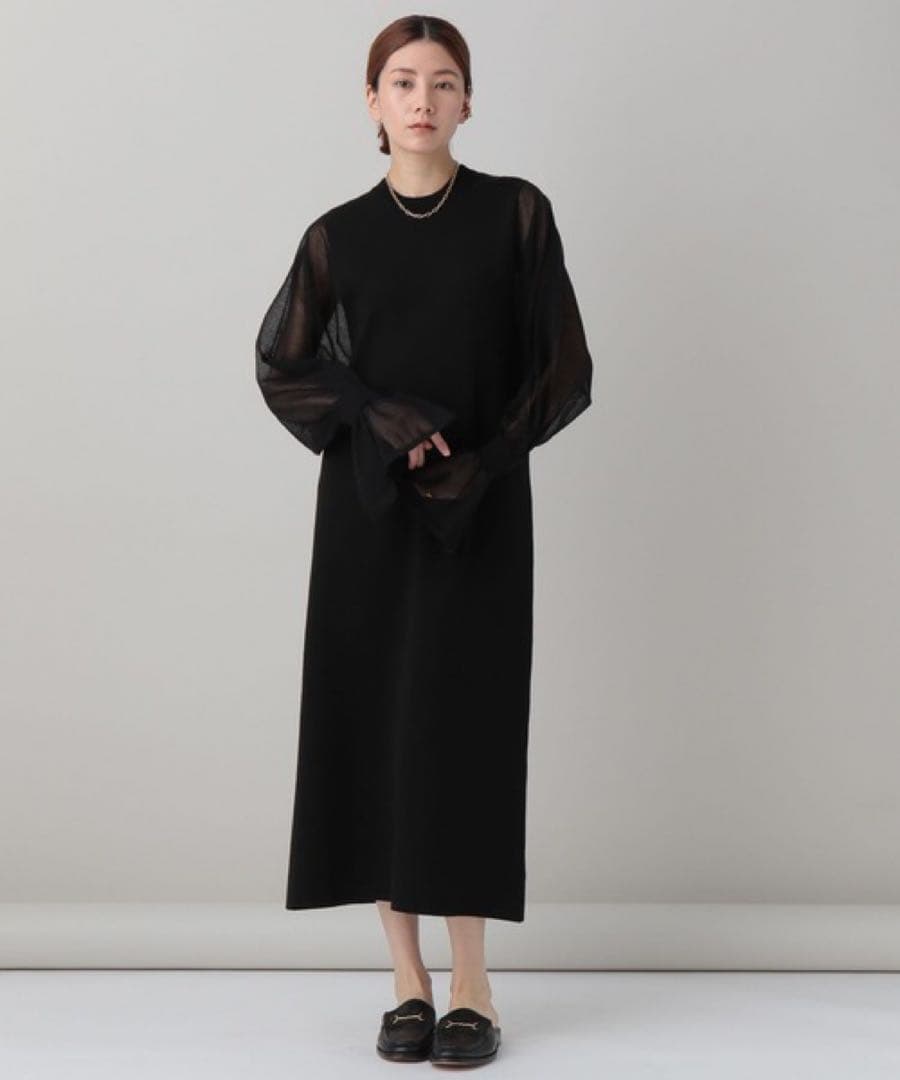 Curensology ランタンスリーブニットワンピース