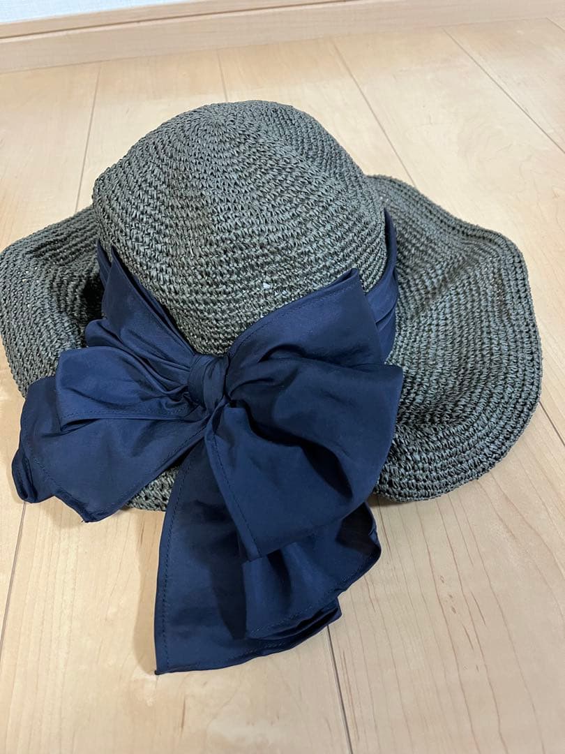 カシラ　CA4LA リボンチュール麦わら帽子