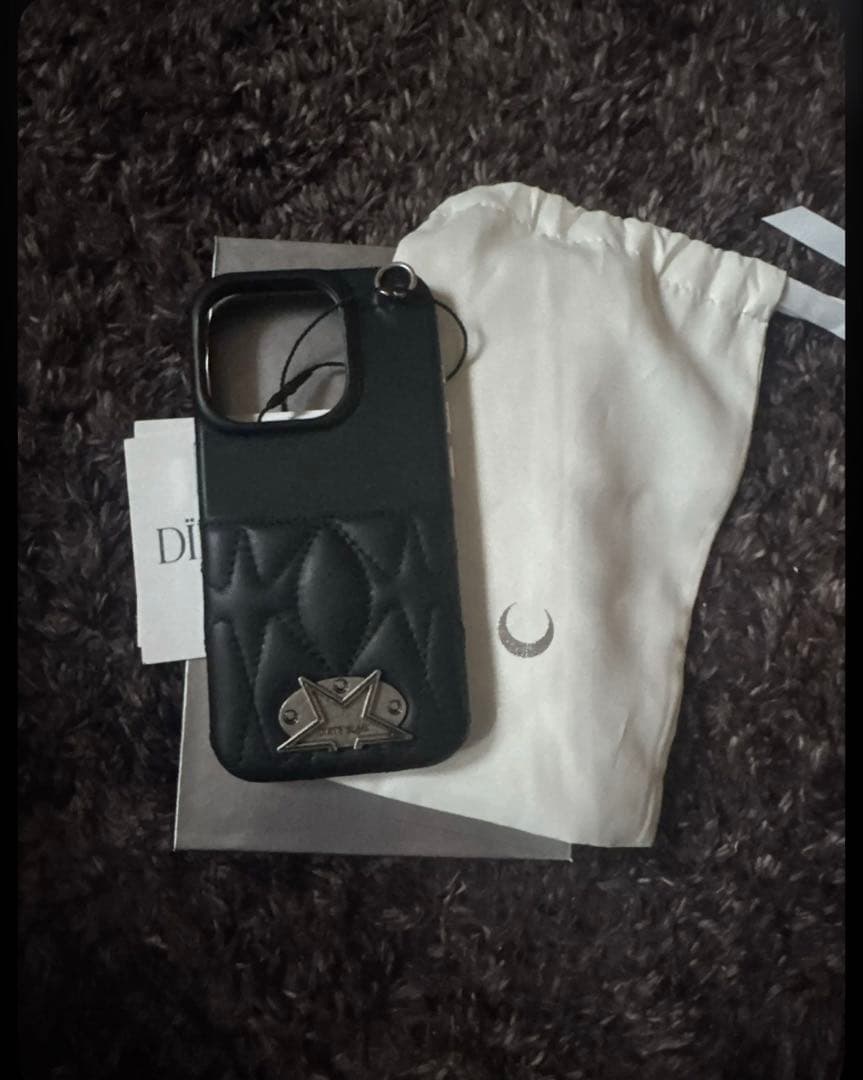 ブラック レザー iPhone15proケース