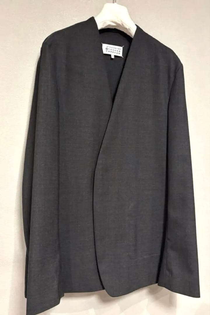 Maison Margiela ノーカラー ジャケット グレー 50 極美品