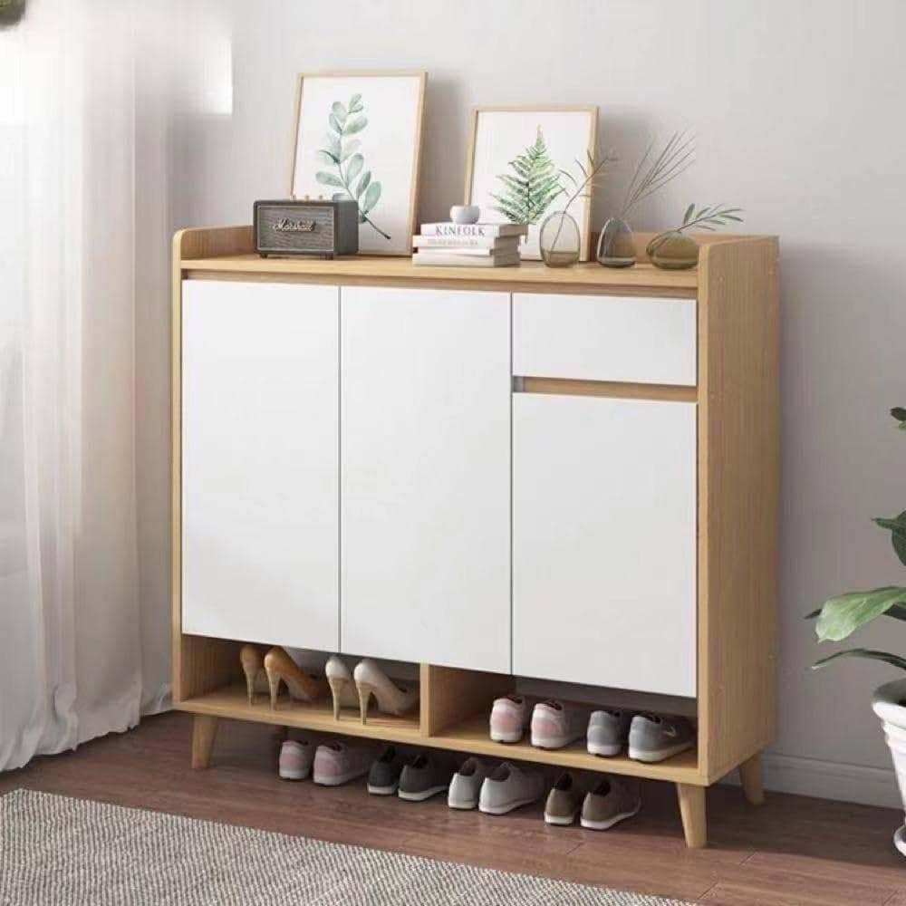 ⭐新品⭐下駄箱 シューズボックス 収納キャビネット 木製 棚 大容量 ホワイト