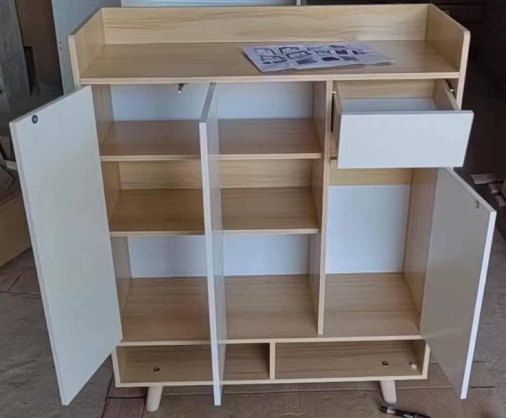 ⭐新品⭐下駄箱 シューズボックス 収納キャビネット 木製 棚 大容量 ホワイト