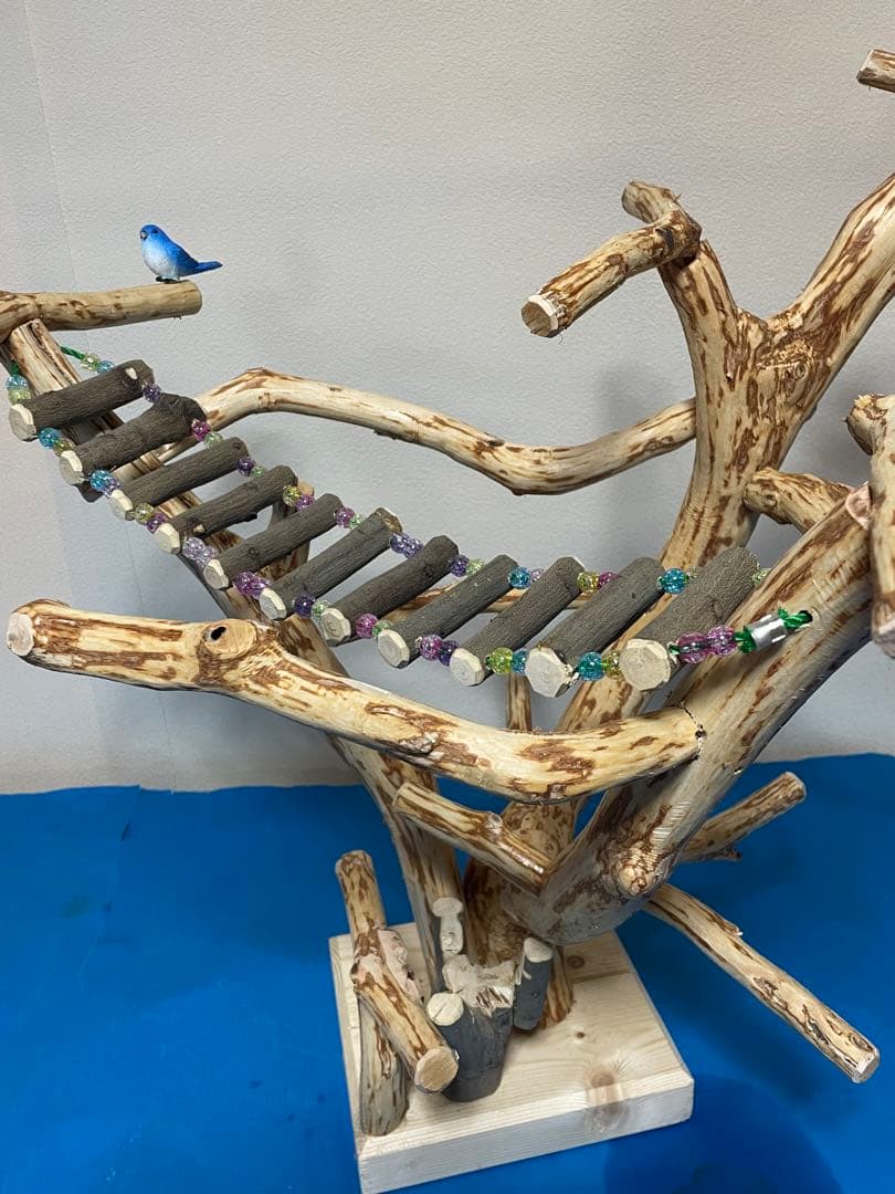 木製鳥用止まり木 多層構造