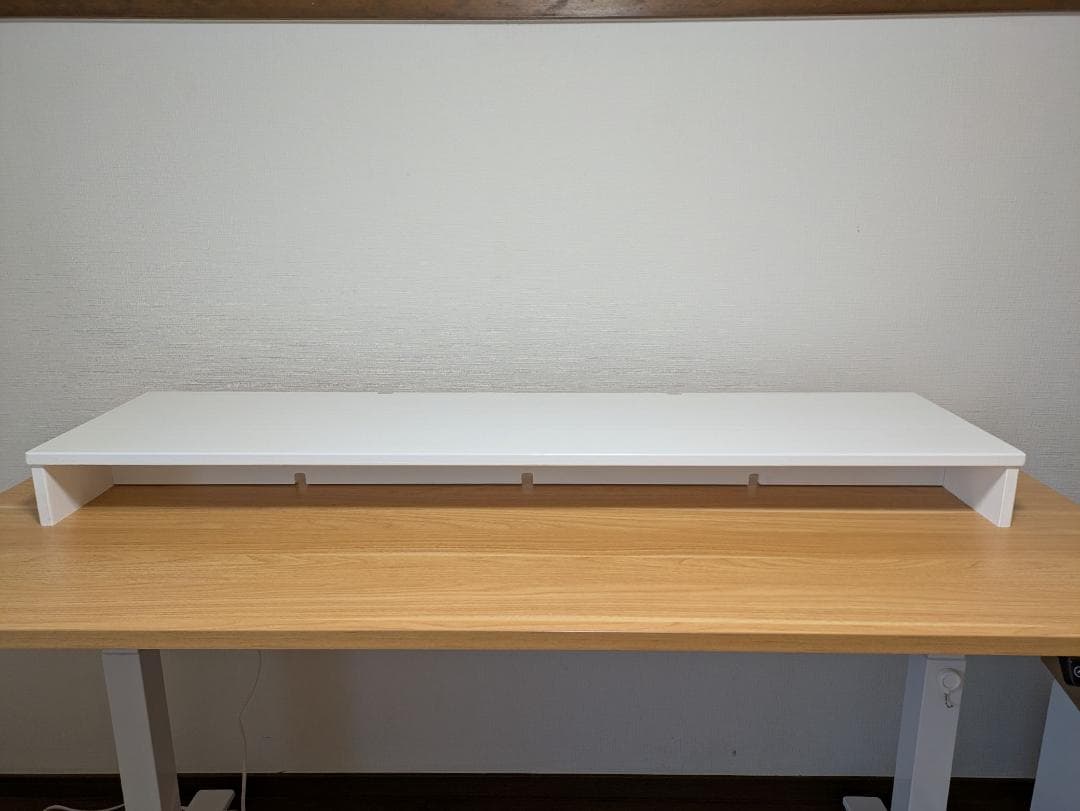 【一点物】幅150cm モニタースタンド 木製 白 特大 オーダーメイド品