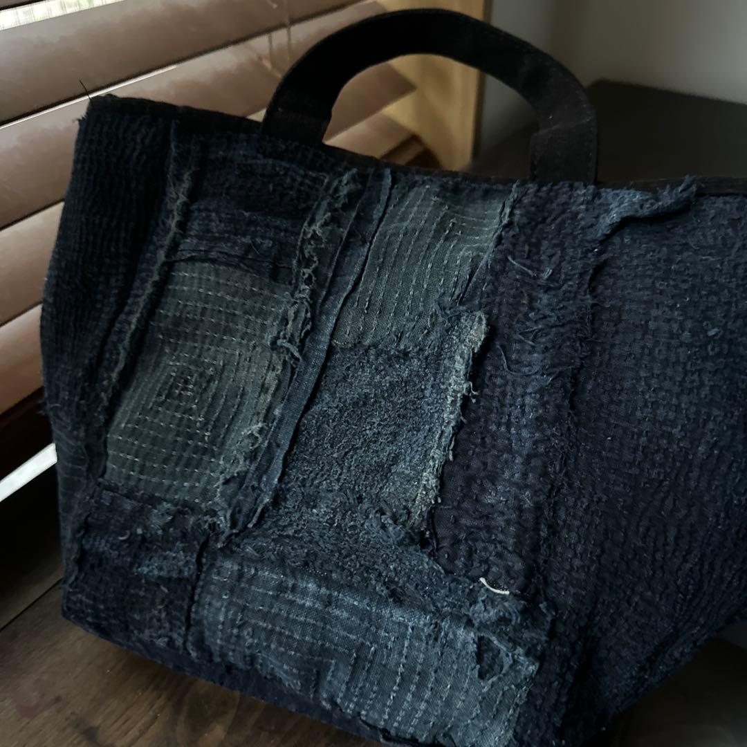 ⚠️J J 総刺し子2wayバッグ/藍染／襤褸
