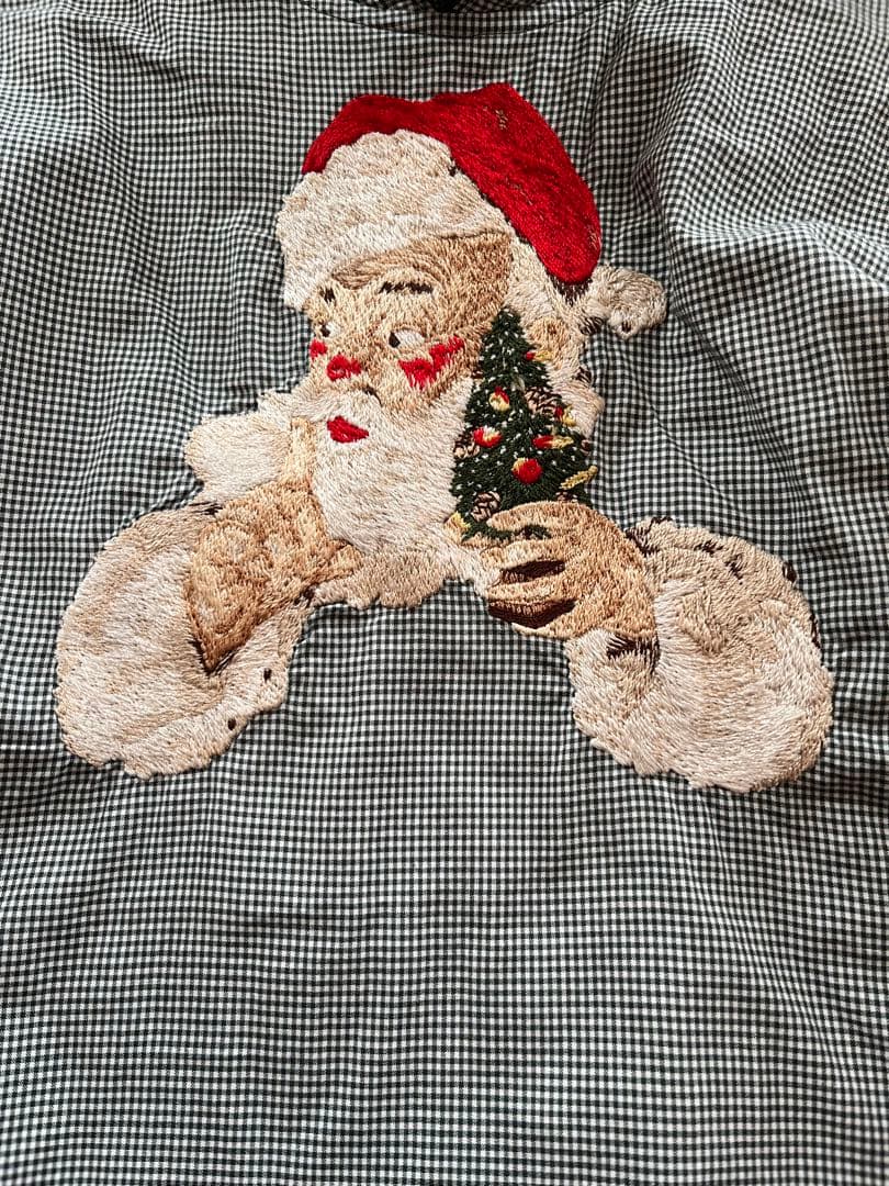 ワンダフルワールドKANEKO ISAO サンタ　半袖ブラウス　グリーンチェック