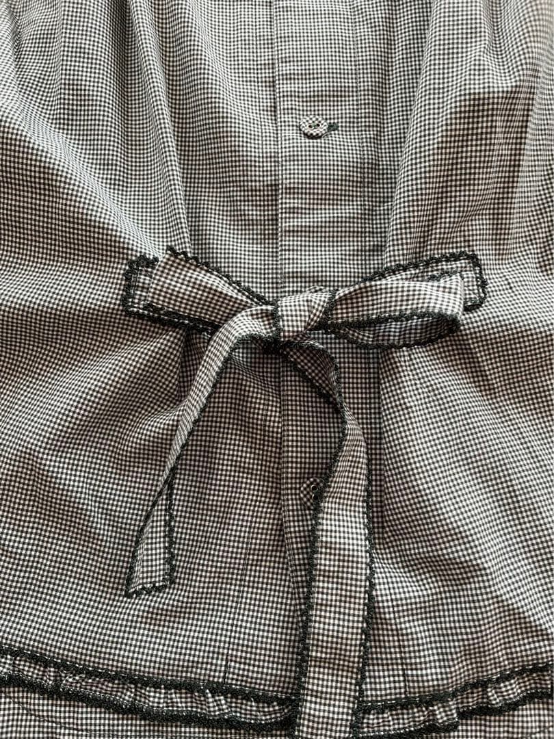 ワンダフルワールドKANEKO ISAO サンタ　半袖ブラウス　グリーンチェック