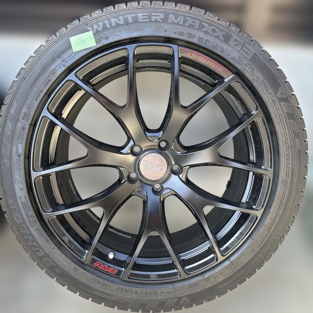 RAYS ホムラ20インチアルミとDUNLOP スタッドレスタイヤ　4本セット