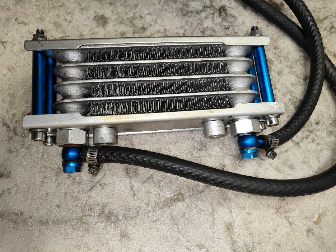 絶版 シグナスX 用 KN企画製削り出しパネル付き オイルクーラー ホースセット