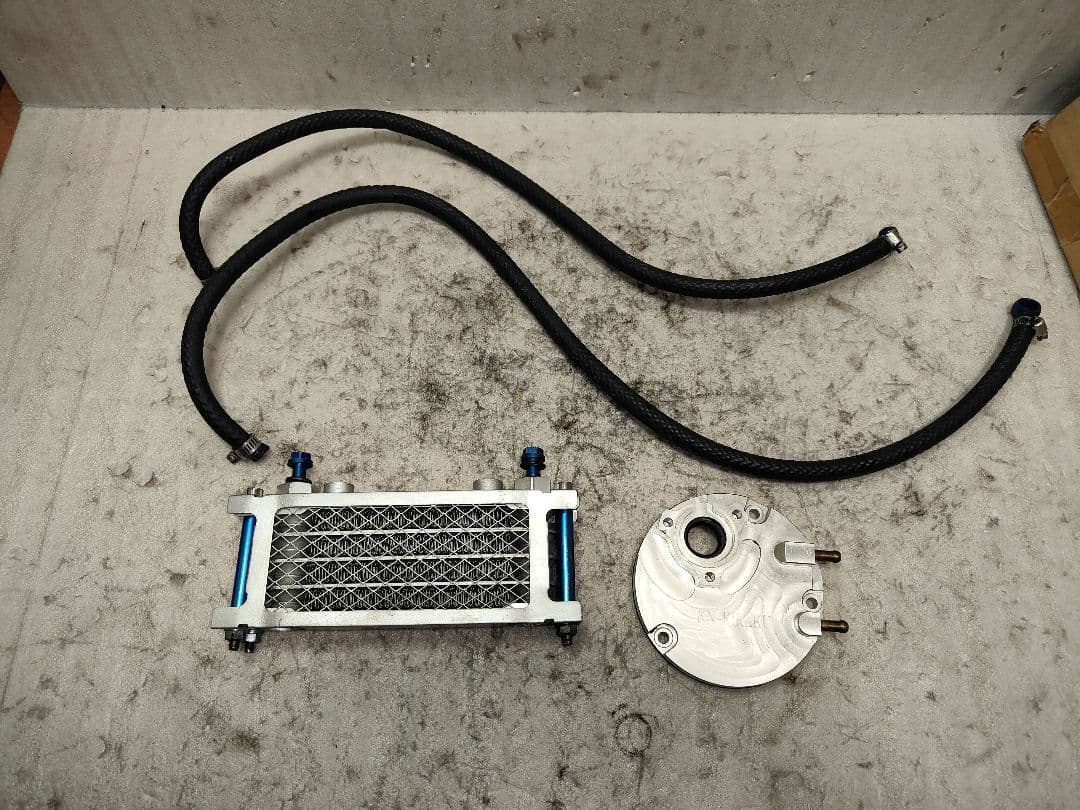 絶版 シグナスX 用 KN企画製削り出しパネル付き オイルクーラー ホースセット