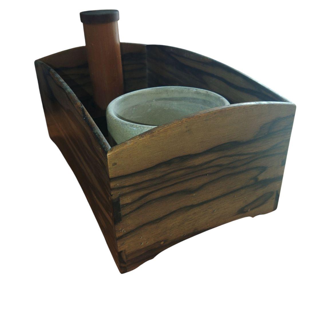 黒柿煙草盆　アンティーク　老木希少材