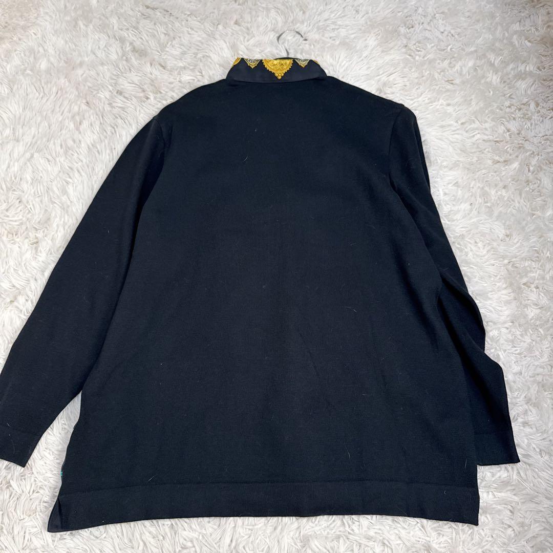 レア！ 極美品✨ HERMES ポロシャツ シルク カシミヤ混 ニット 切り替え