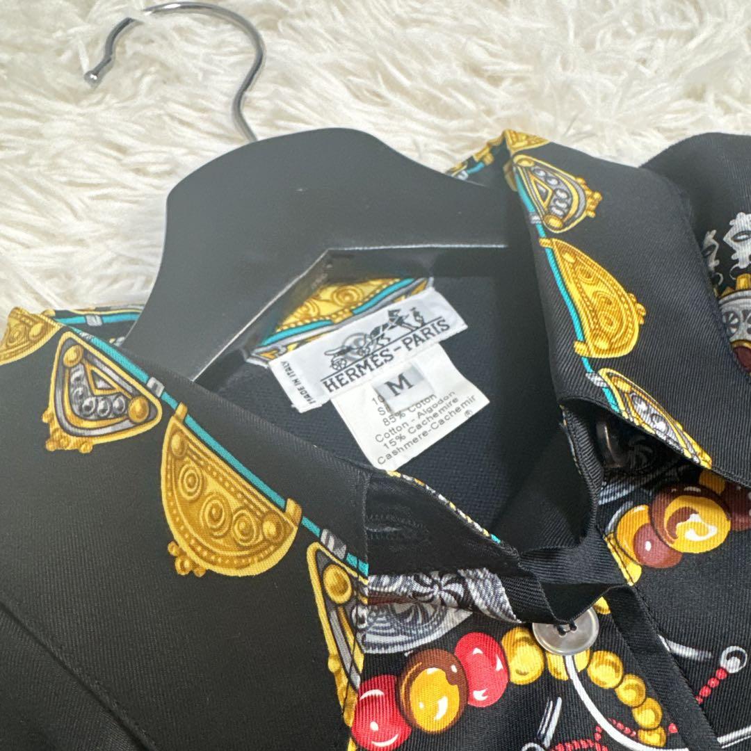 レア！ 極美品✨ HERMES ポロシャツ シルク カシミヤ混 ニット 切り替え