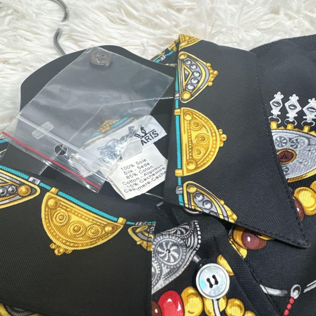 レア！ 極美品✨ HERMES ポロシャツ シルク カシミヤ混 ニット 切り替え