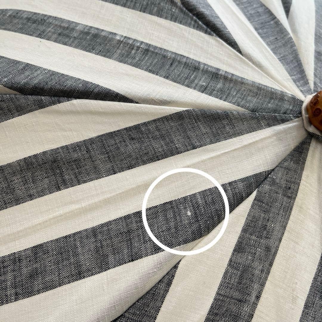 SUR MER 日傘　リネンリゾートストライプ　ブラック　長傘