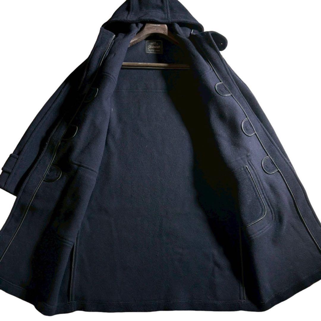 美品■ グローバーオール　ダブフルコート　ヘリンボーン　ネイビー　英国製　38