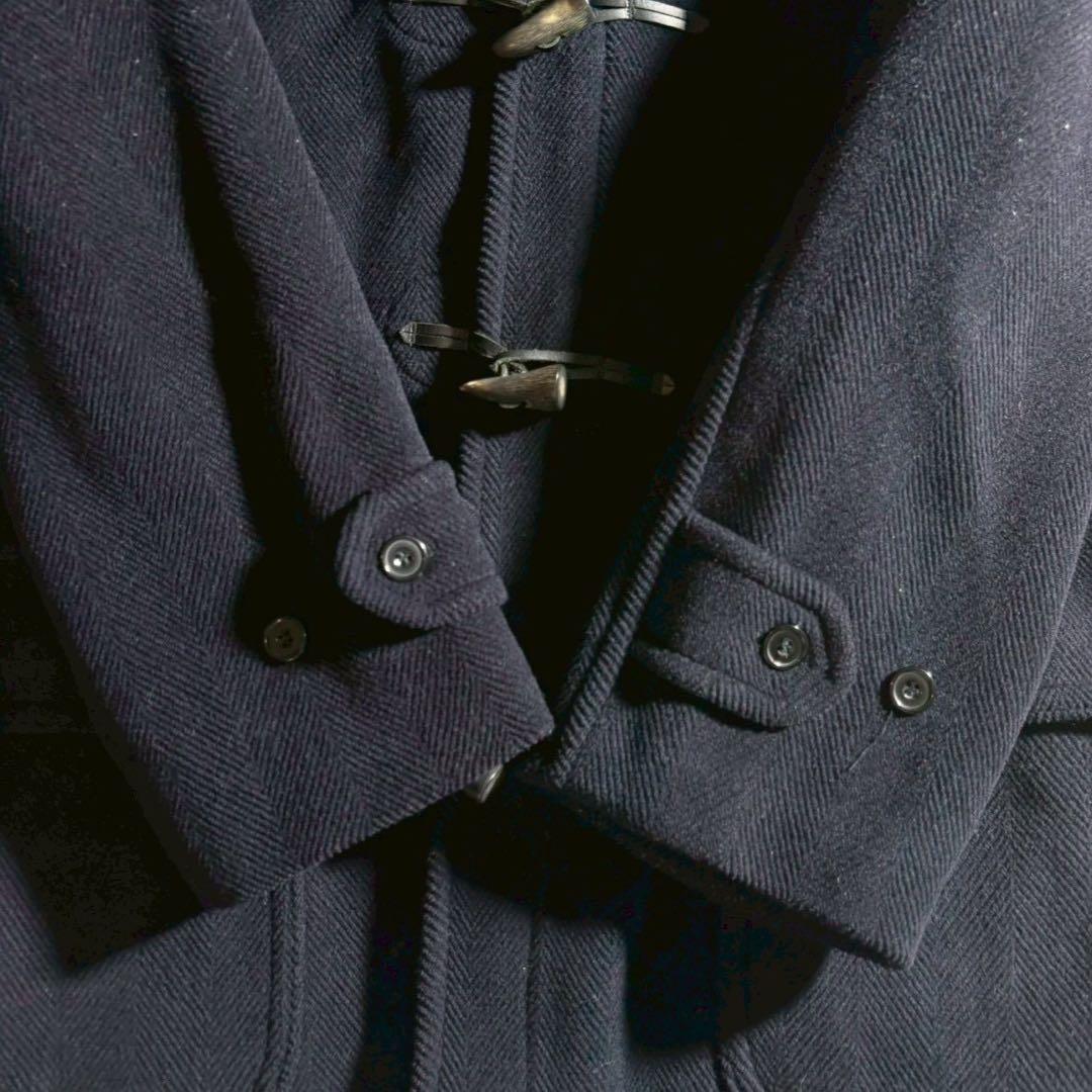 美品■ グローバーオール　ダブフルコート　ヘリンボーン　ネイビー　英国製　38