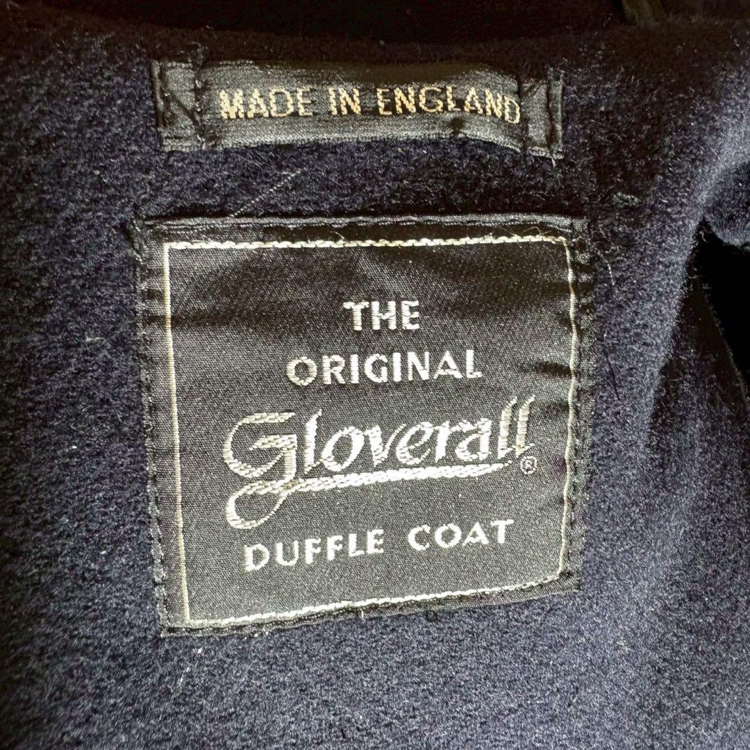 美品■ グローバーオール　ダブフルコート　ヘリンボーン　ネイビー　英国製　38