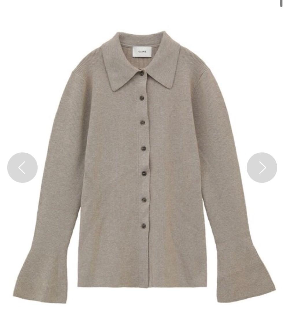 トップス CLANE COLLAR RIB CARDIGAN