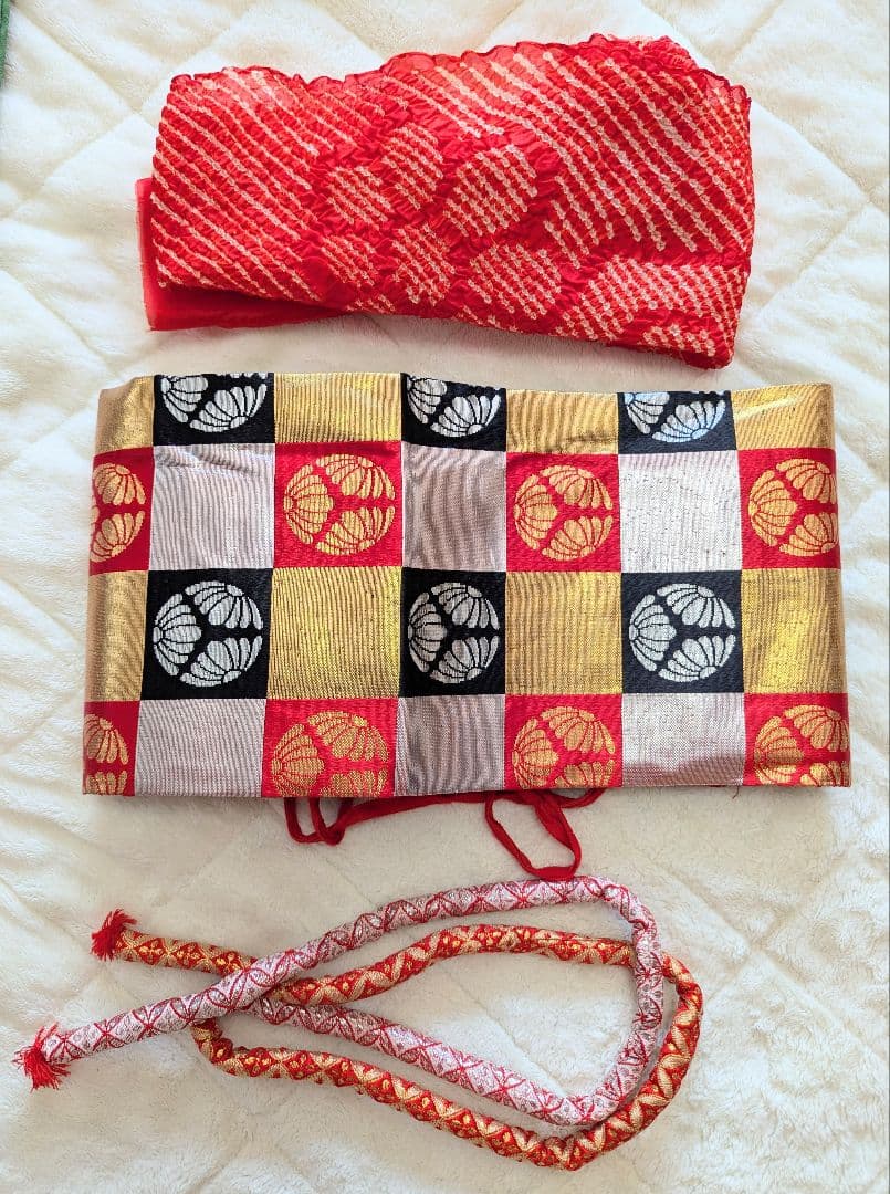 値下げ☆七五三着物セット、7歳用　造り帯　正絹