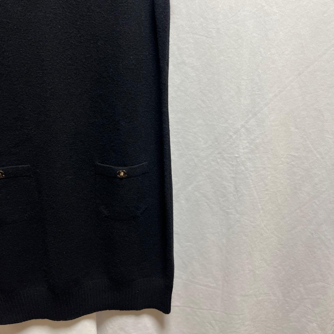 CHANEL シャネル　カシミヤ　ワンピース　ターンロック　ゴールド金具　40