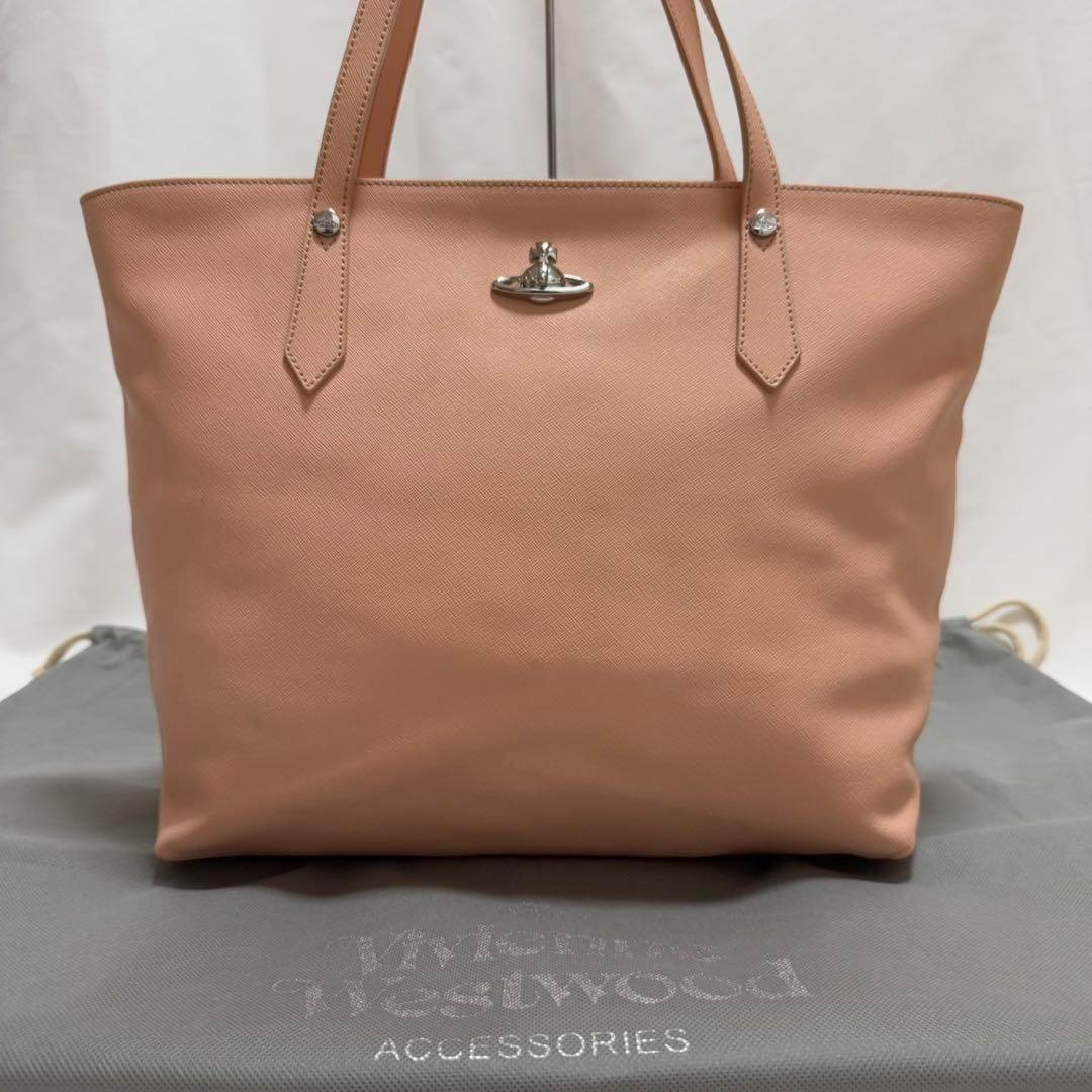 【美品】ヴィヴィアンウエストウッド トートバッグ レザー オーブ ピンク A4可