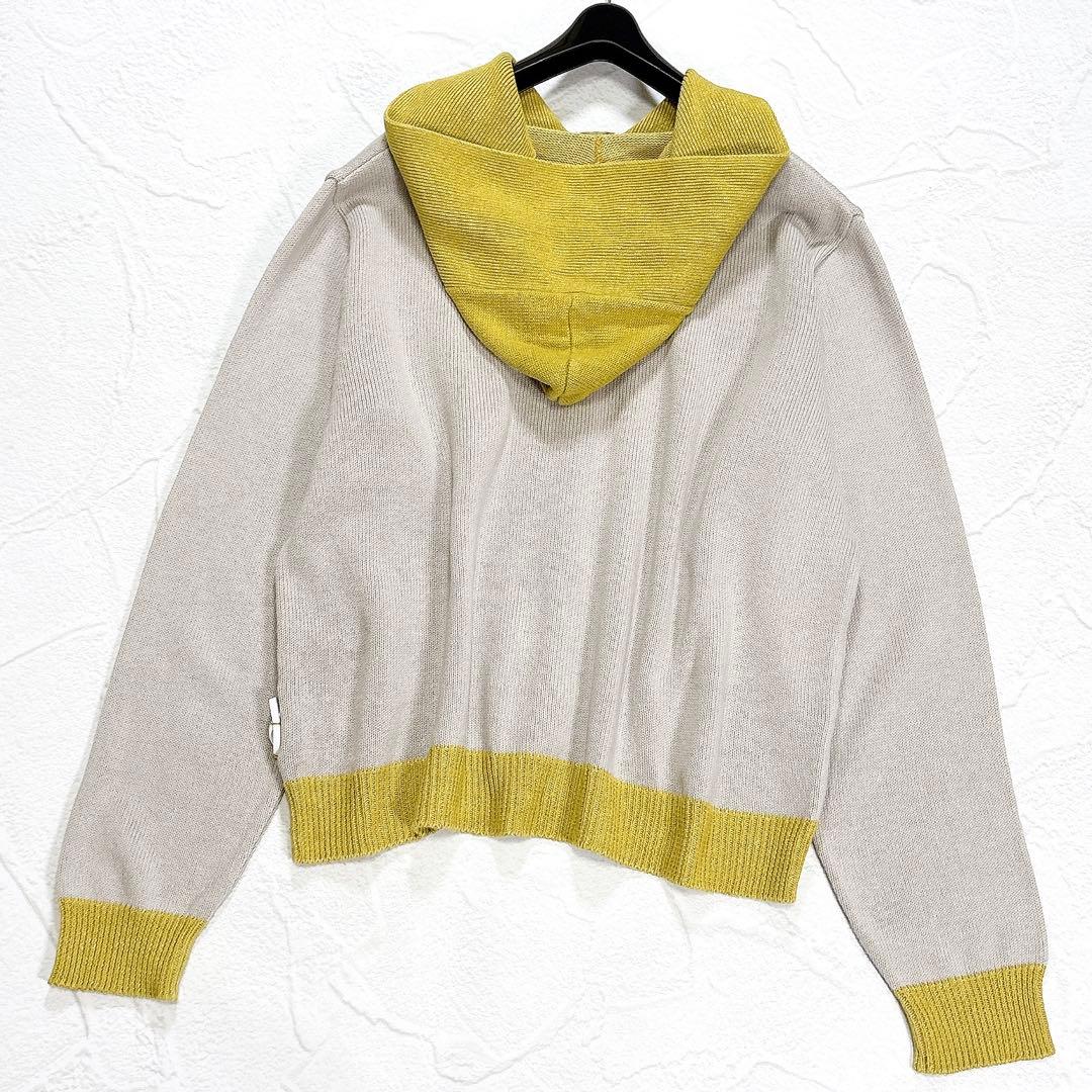 ✨美品✨vm　パラスパレス　綿麻　ニット　パーカー　配色　フード　洗える　近年