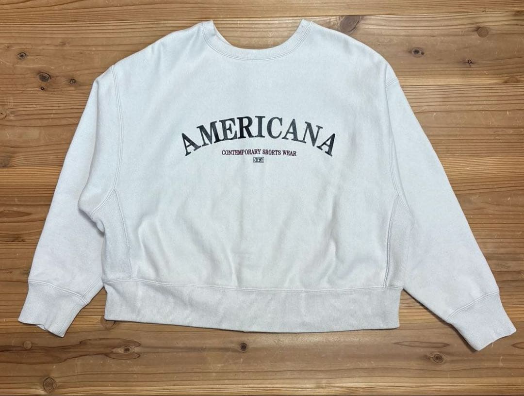 Americana アメリカーナ 別注カレッジ風口ゴ前後2WAYスウェット