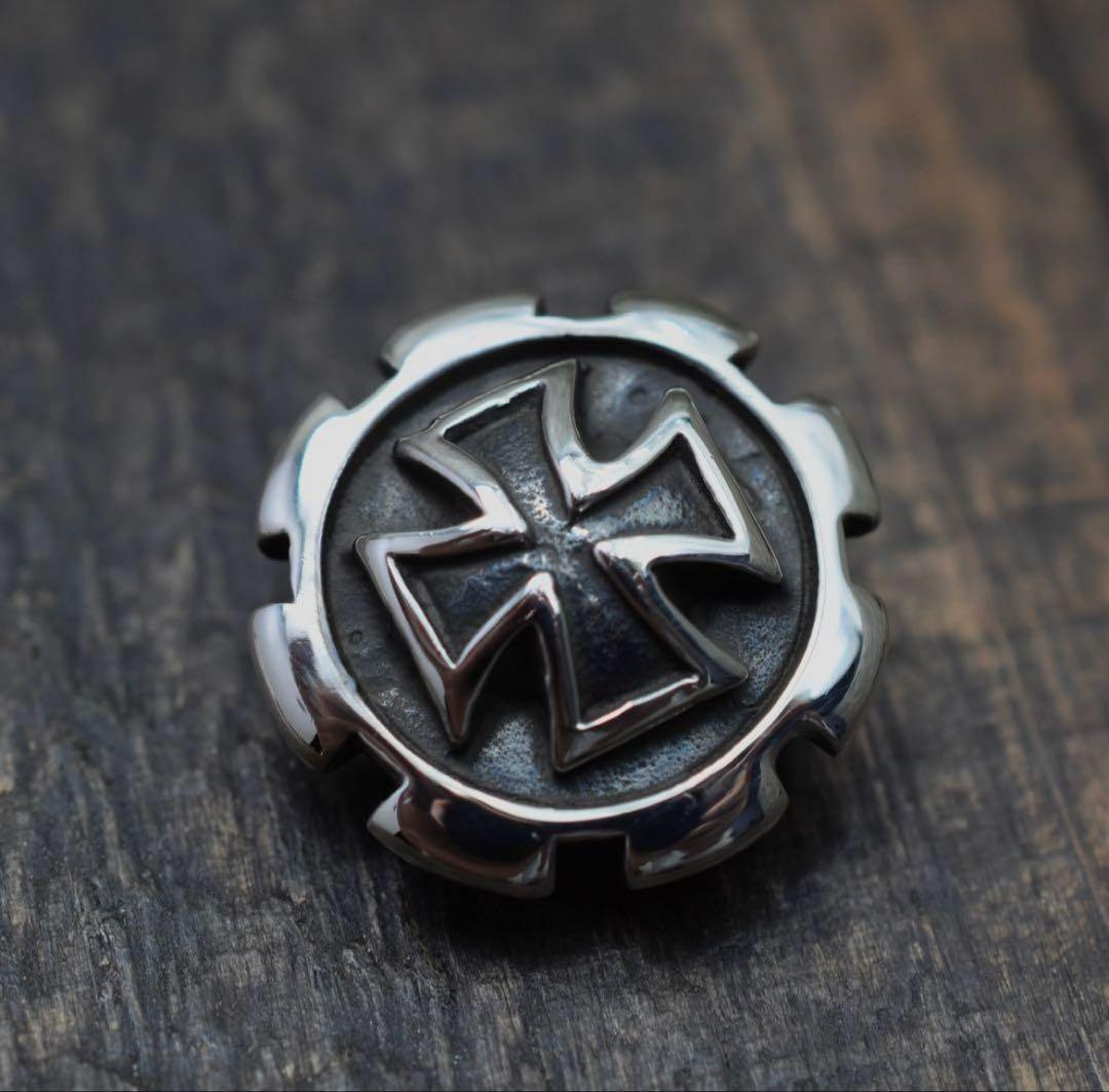 トラッカーウォレット　ミドルサイズ　国産姫路シボ革　シルバー925クロスボール