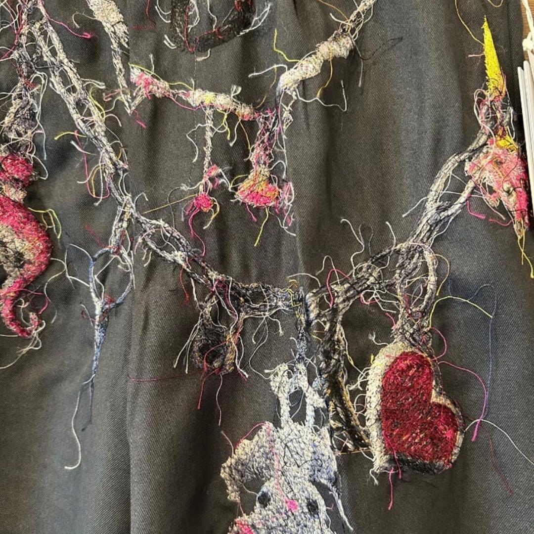 EMBROIDERED CHAIN TAILORED TROUSERS サイズS