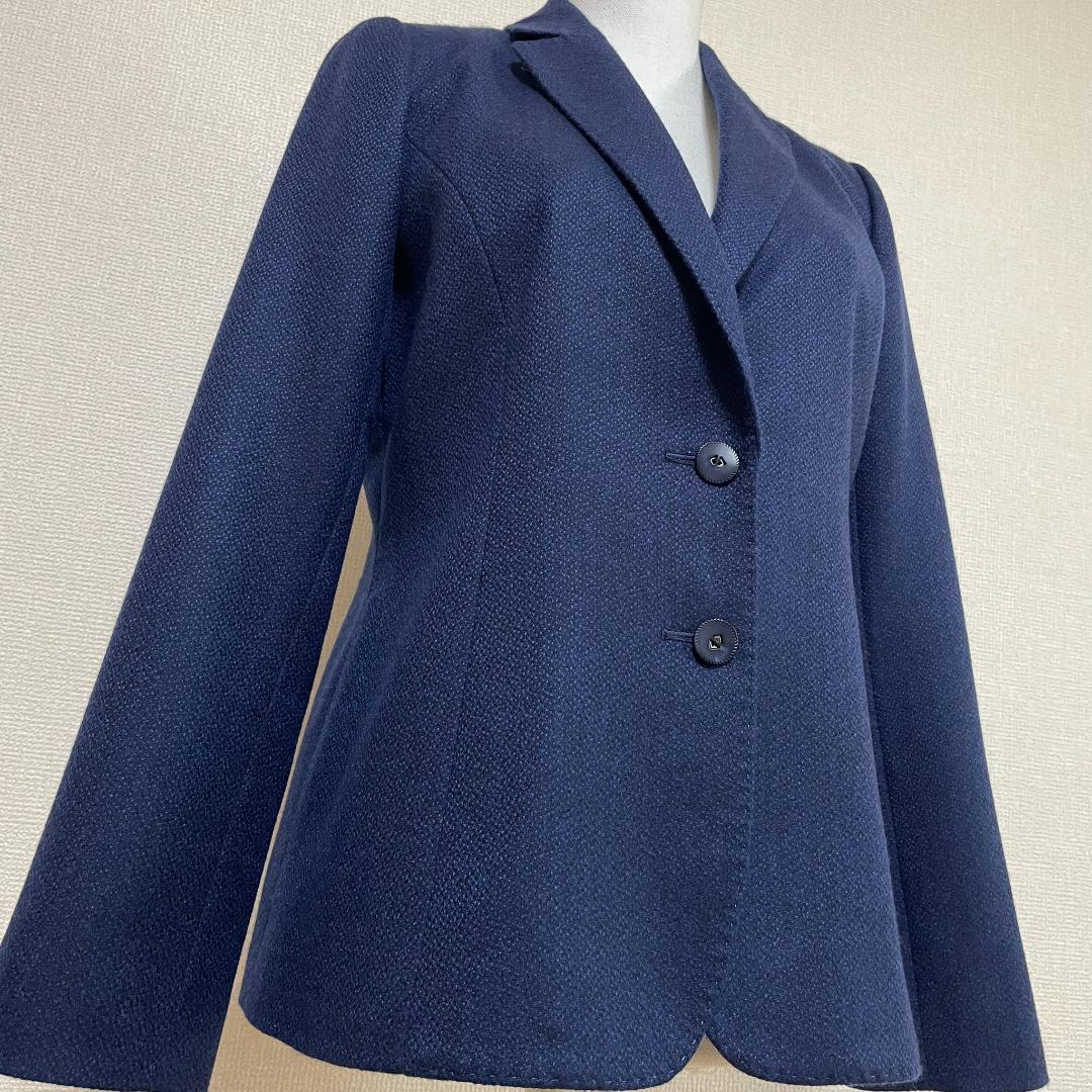 レリアン×ロロピアーナ ネイビー カシミア ビキューナ混ジャケット 9 日本製