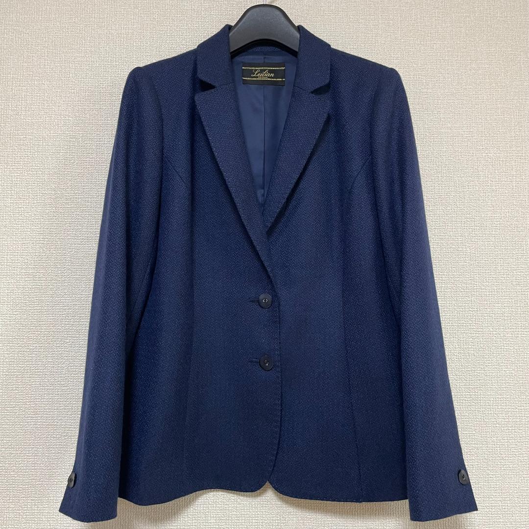 レリアン×ロロピアーナ ネイビー カシミア ビキューナ混ジャケット 9 日本製