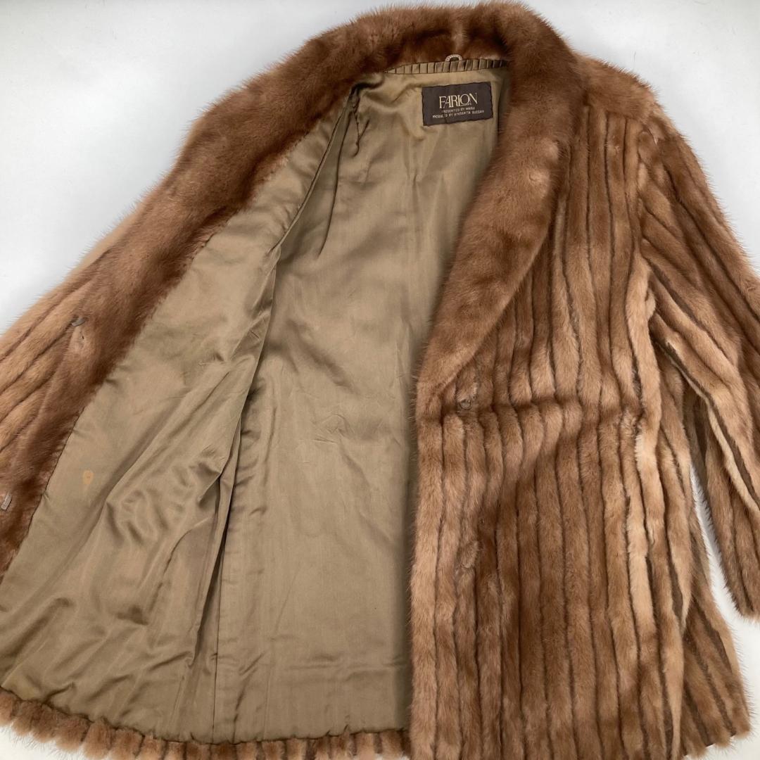 FARLON ファーロン　コート　毛皮　ブラウン　11サイズ