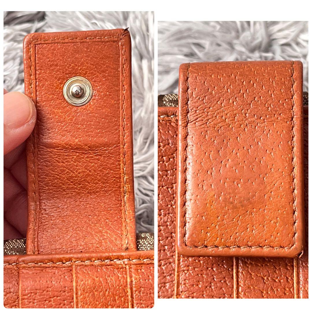 GUCCI✨長財布　GGキャンバス Wホック オレンジブラウン　レディース