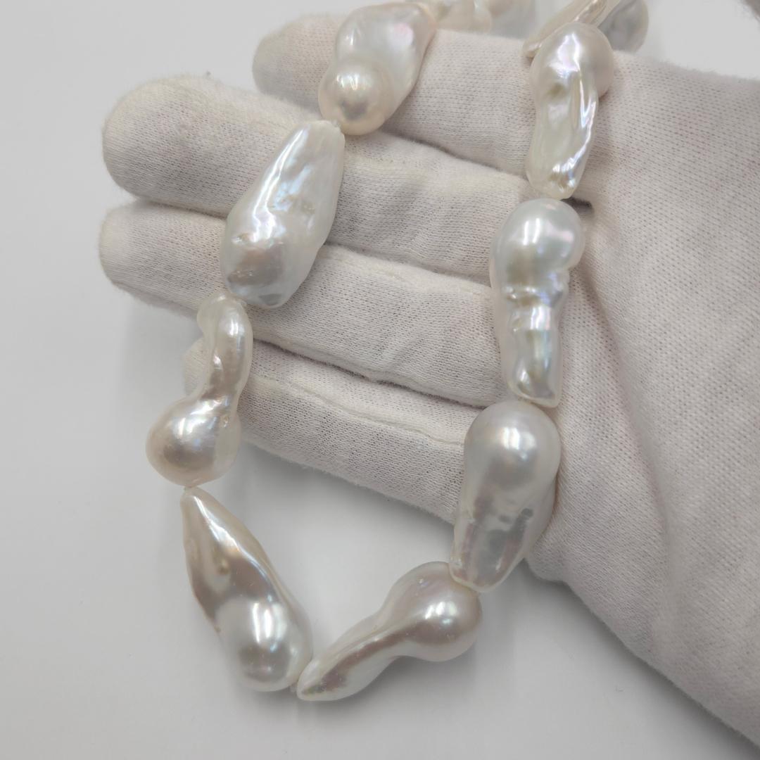 本真珠 バロックパール ネックレス 淡水パール バロック真珠 南洋真珠級