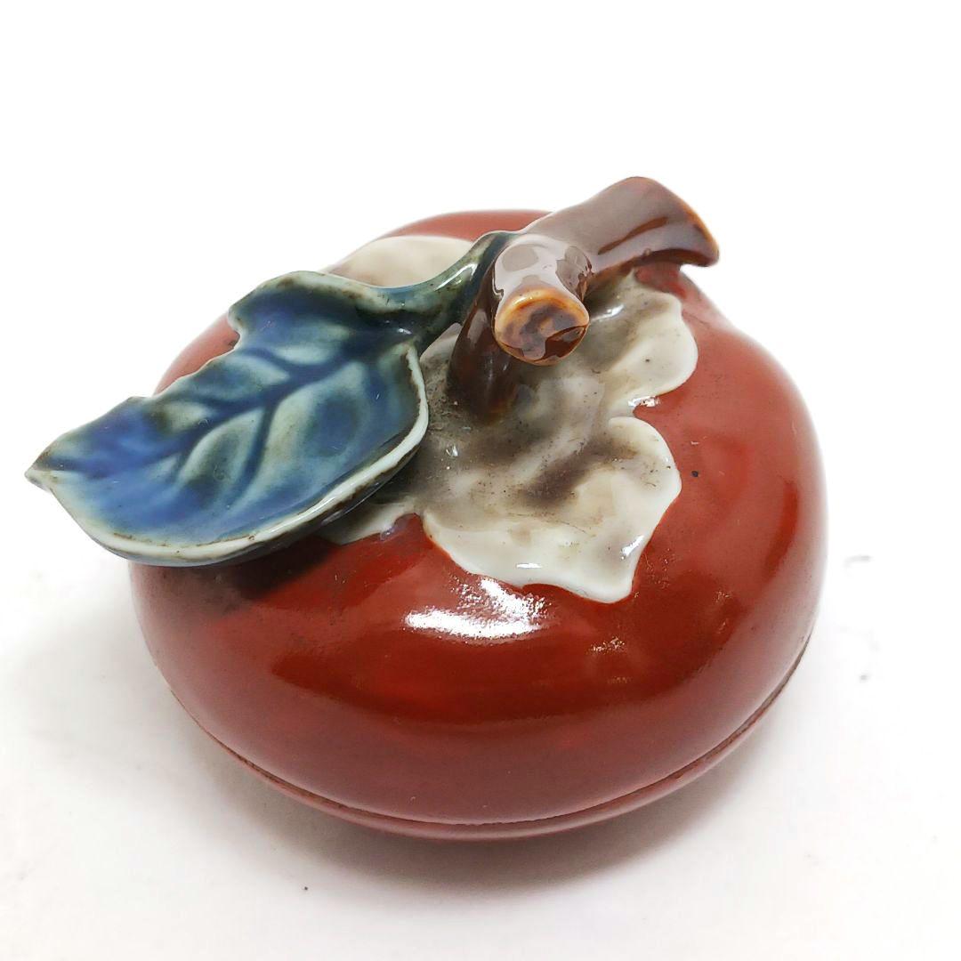 Y3117-2 酒井田柿右衛門 染錦柿形 香合 角福印 箱　の