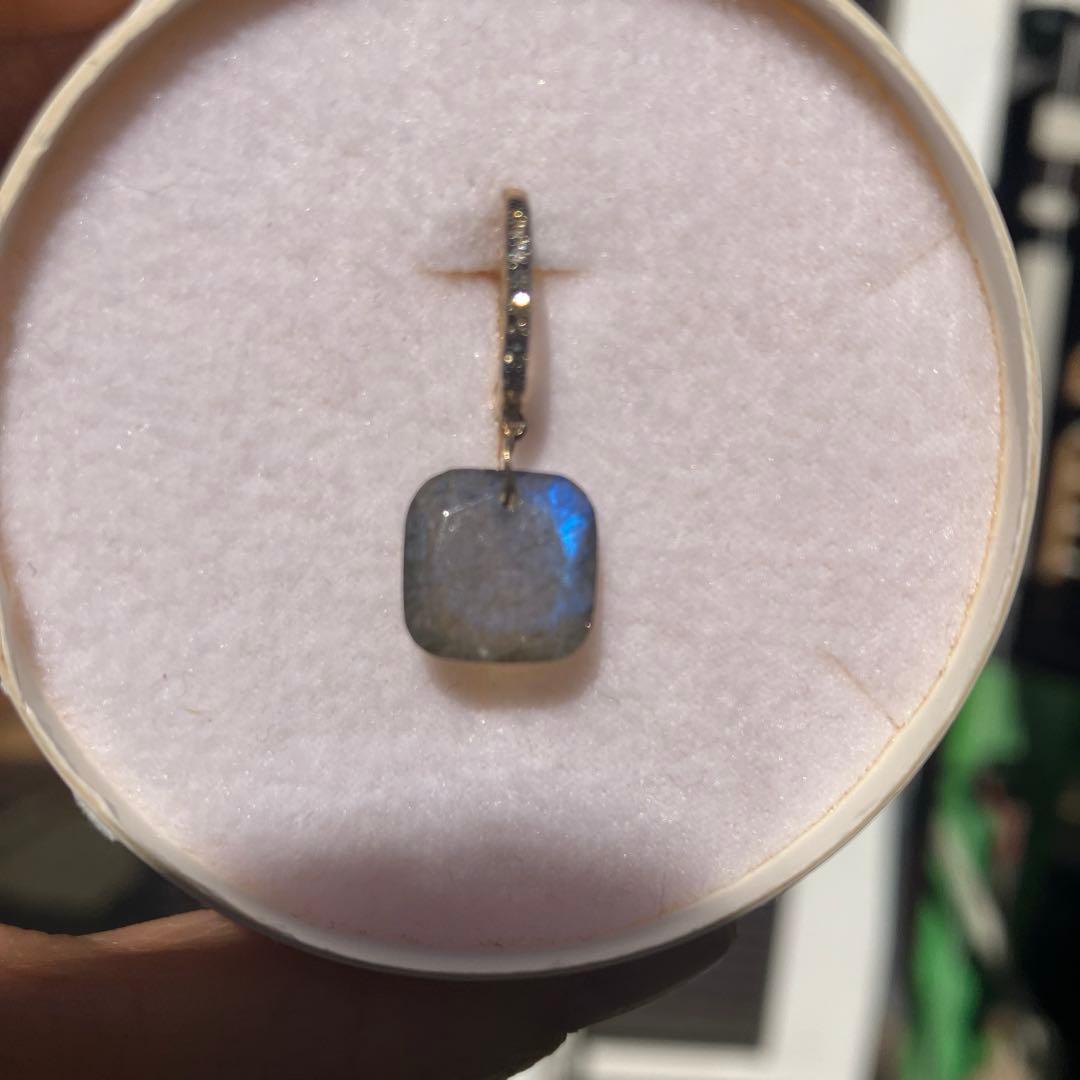 ARTIDA OUD ラブラドライト　パヴェダイヤモンド　フープピアス