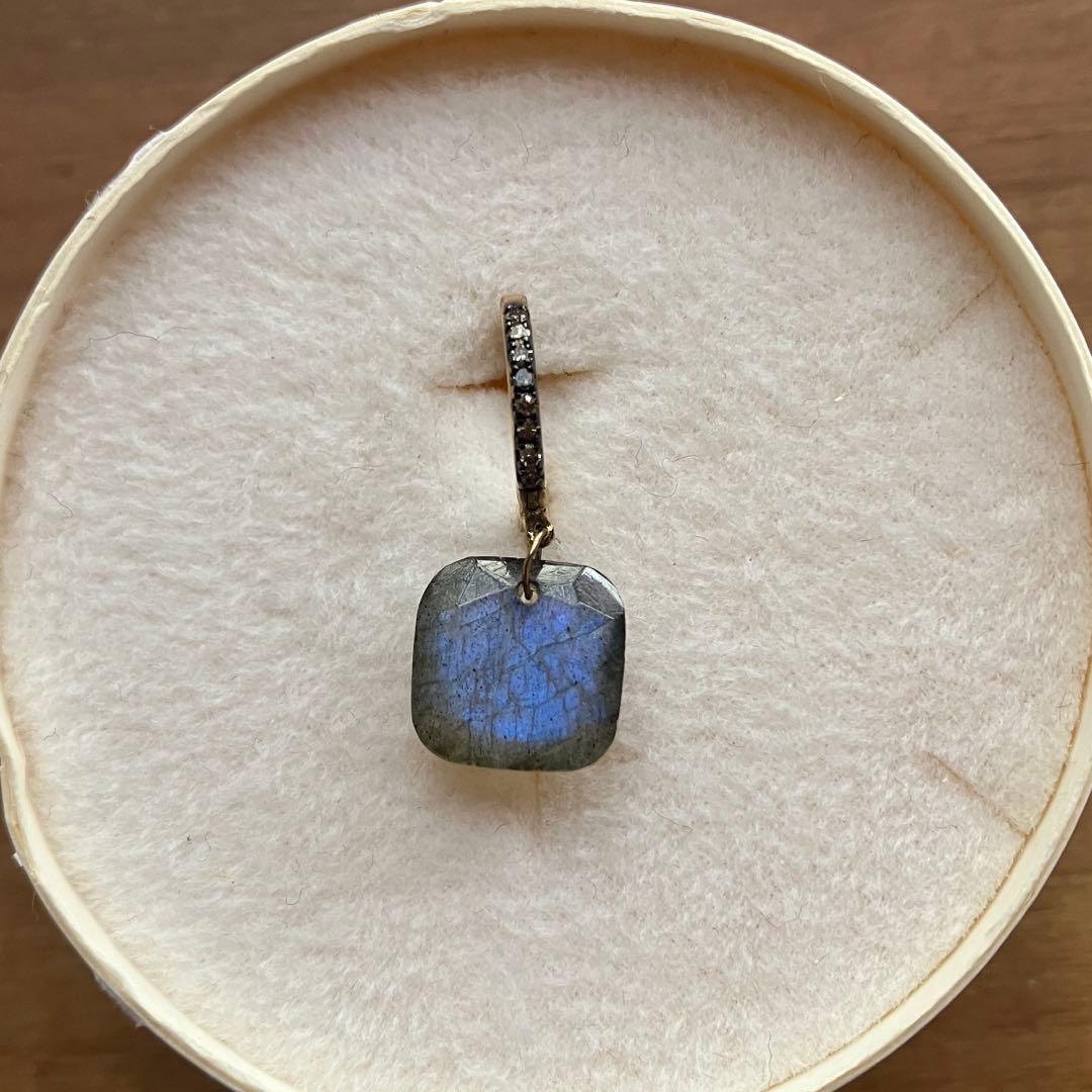 ARTIDA OUD ラブラドライト　パヴェダイヤモンド　フープピアス