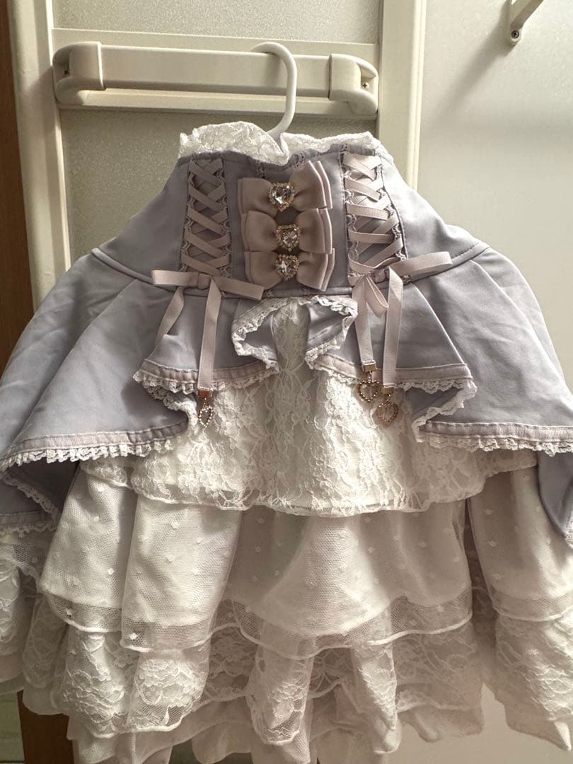 LIZLISA フロントカシュクールスカート ブルー